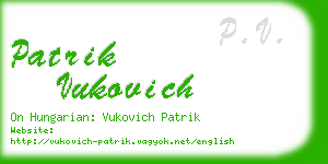 patrik vukovich business card